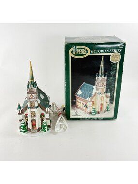 Vintage 1998 Dickens Collectables Victorian Series Lighted Church Holiday Decor